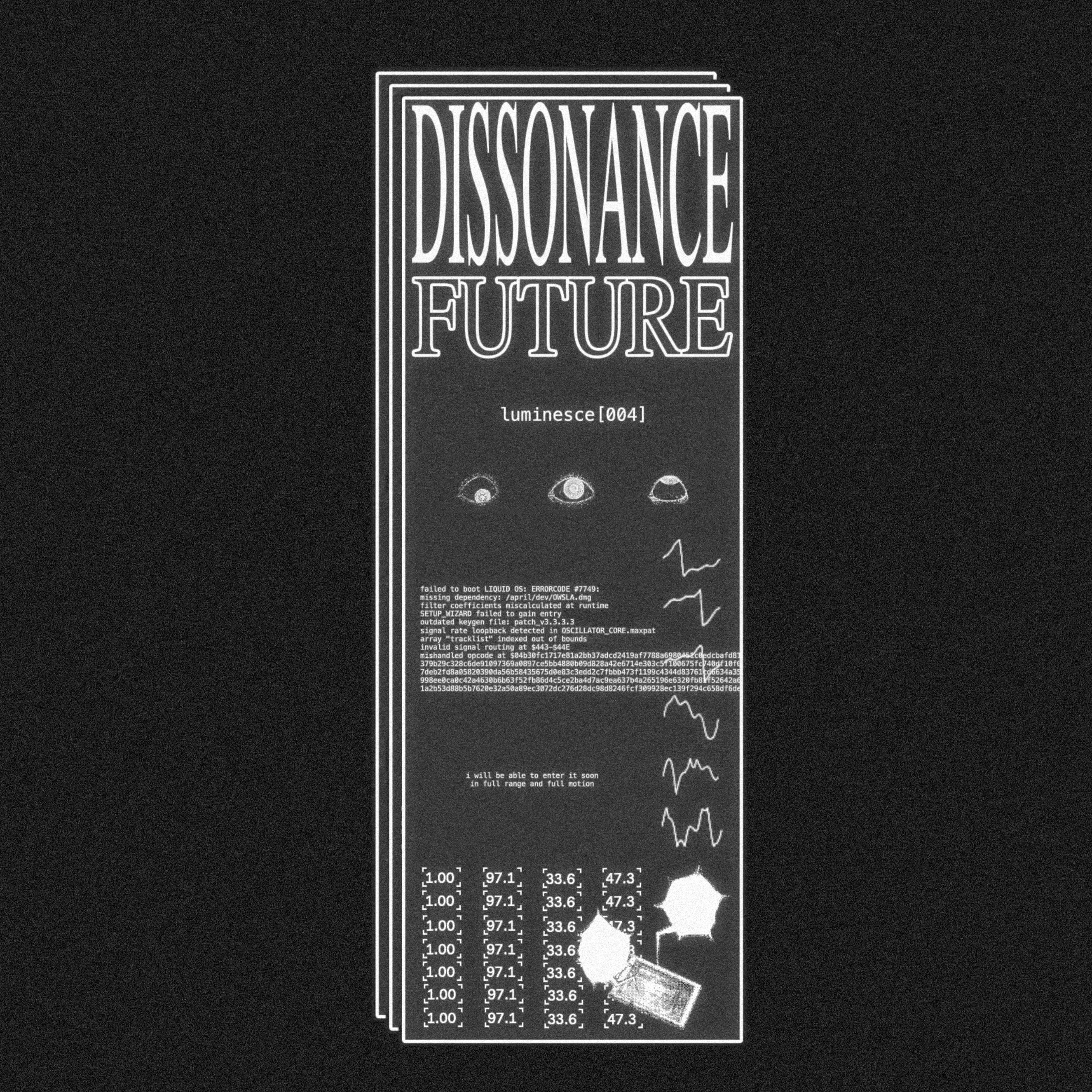 black and white retro-futuristic cover art